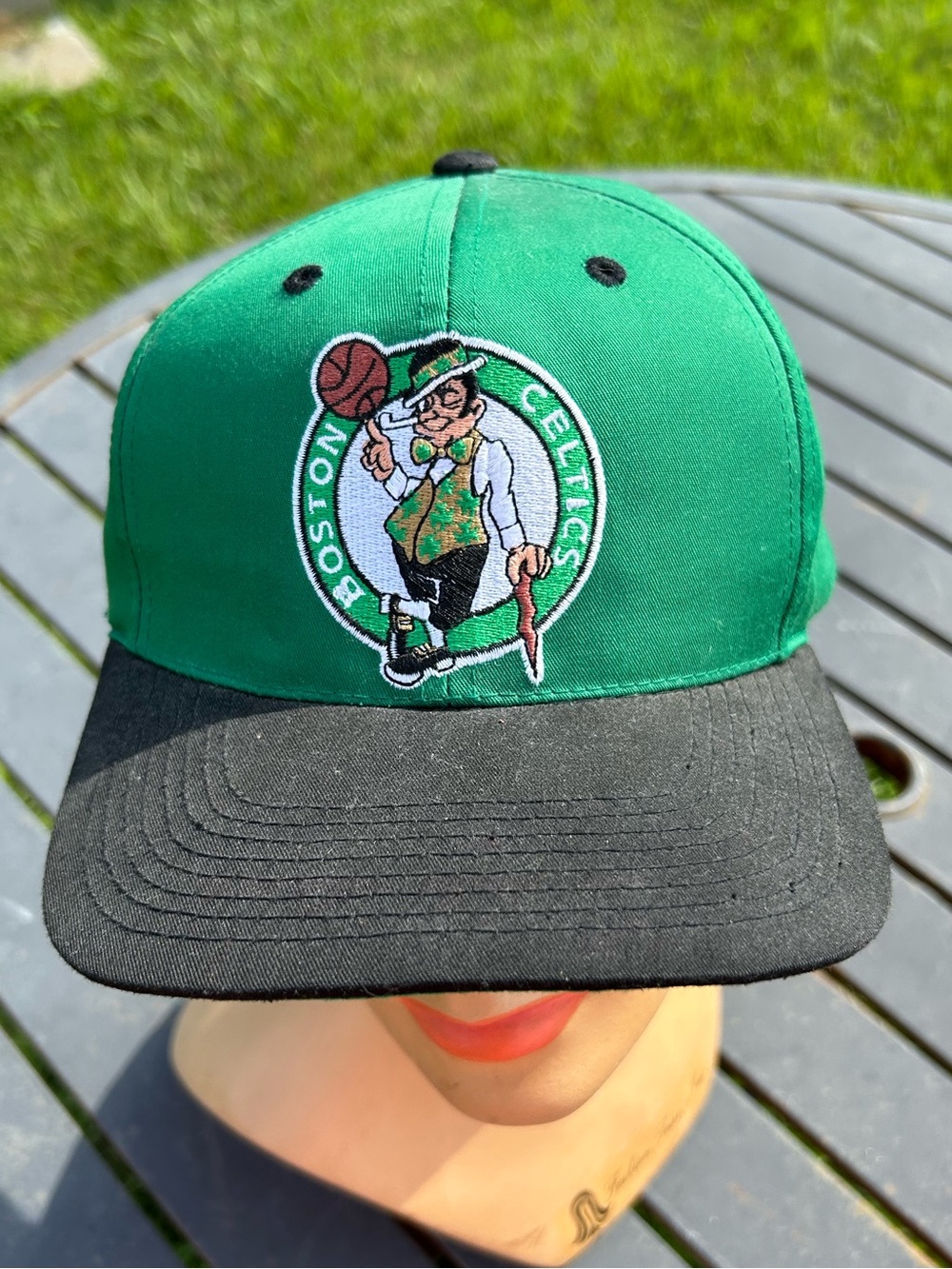 Vintage Boston Celtics Snapback Cap Green & Black Leprechaun Logo
